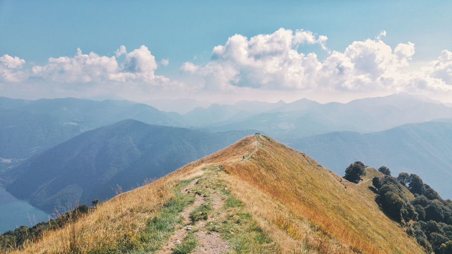 Panoramic view of mountains against sky