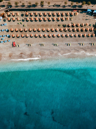 Drone shot of a beach in italy