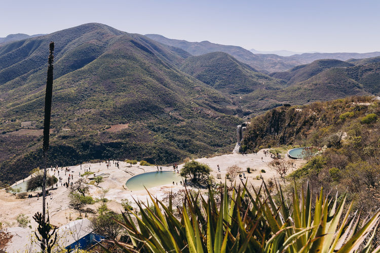 Hierve el agua, a geological formation with springs, in oaxaca, mexico