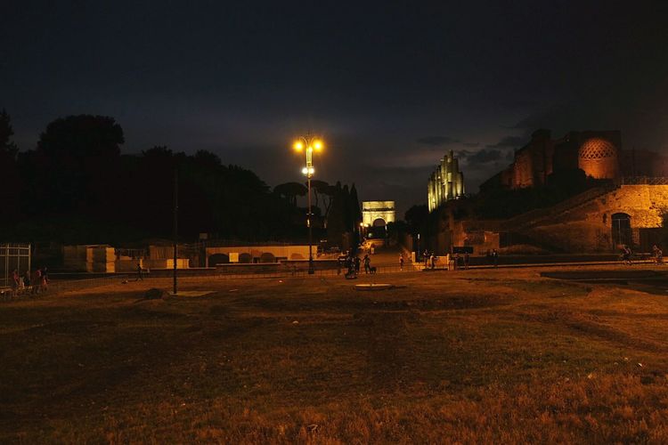 View of illuminated street light
