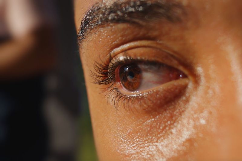 Close-up of light brown male human eye