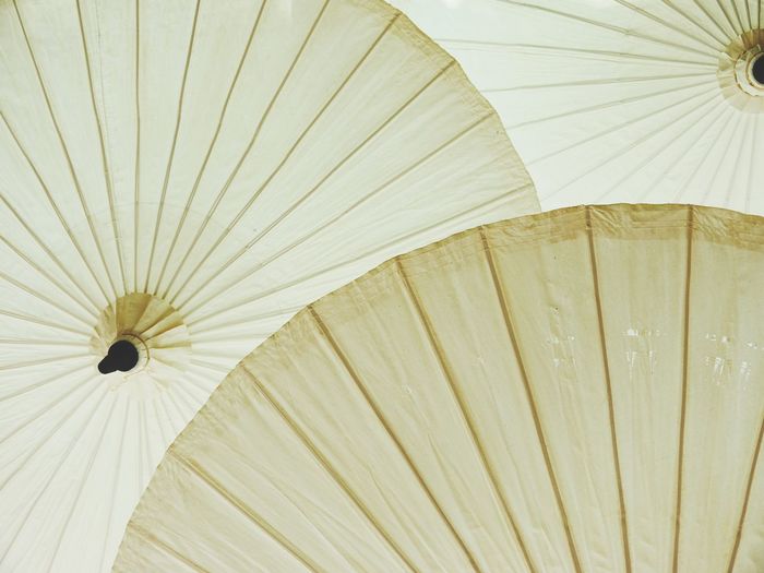 Low angle view of paper umbrellas