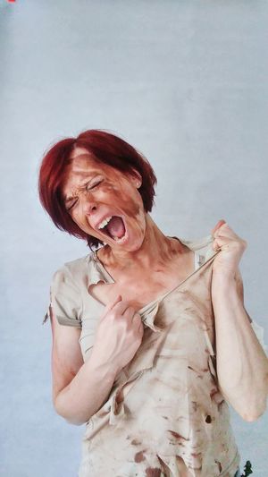 Portrait of screaming woman