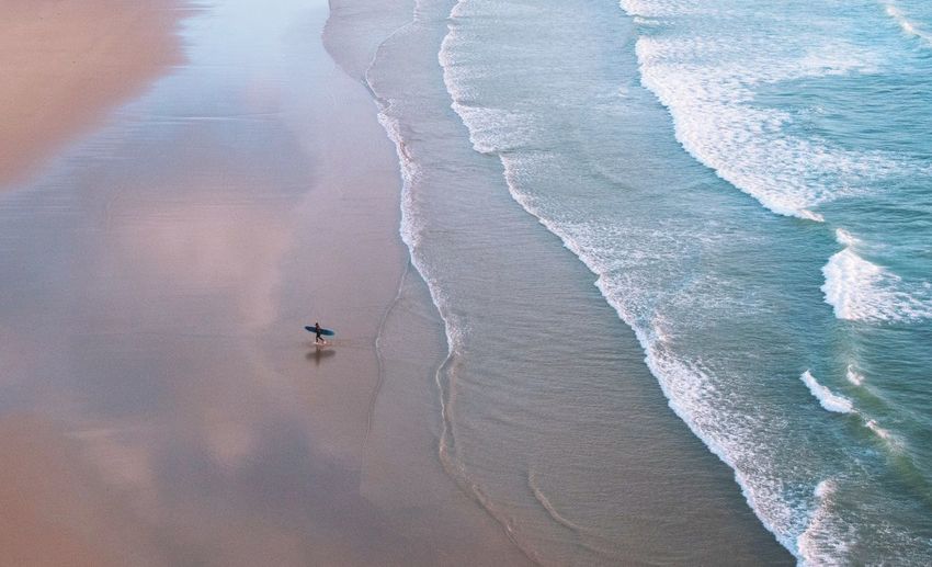 High angle view of sea