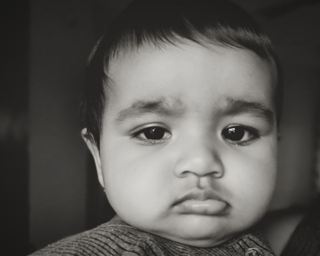 Close-up portrait of cute baby
