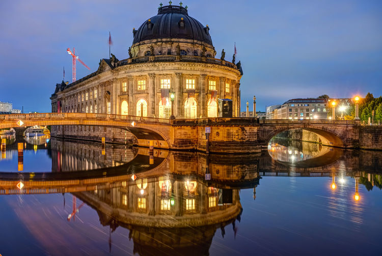 The bode museum on the museum island in berlin at dawn