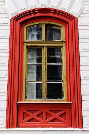 Close-up of red window
