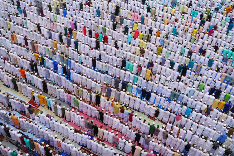Dedicated to almighty. thousands and thousands muslims people are doing their holy prayer during eid