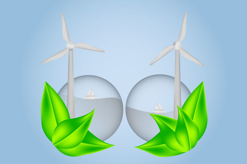 Close-up of wind turbine against white background