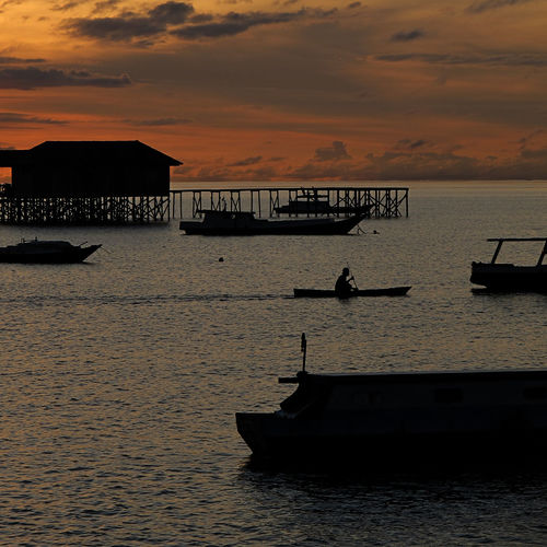 Scenic view of sunset over sea