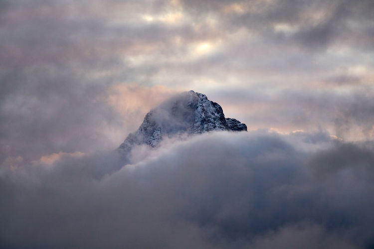 Low angle view of mountain against sky