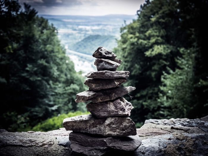 Stack of rock in forest