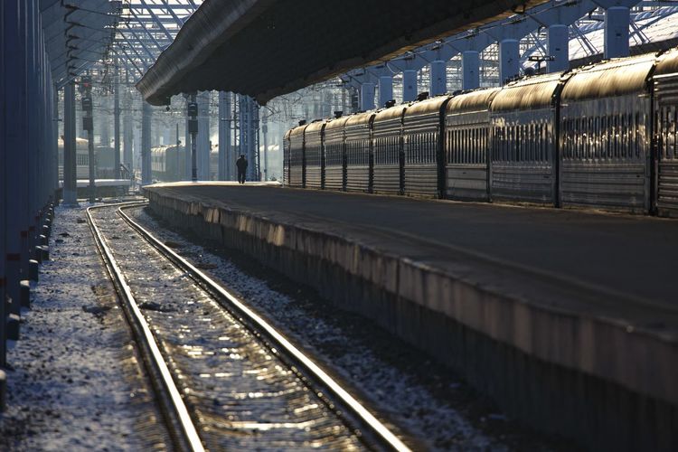 Railroad station platform