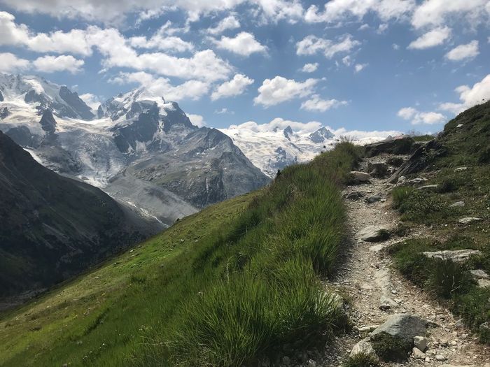 Scenic view of mountains against sky