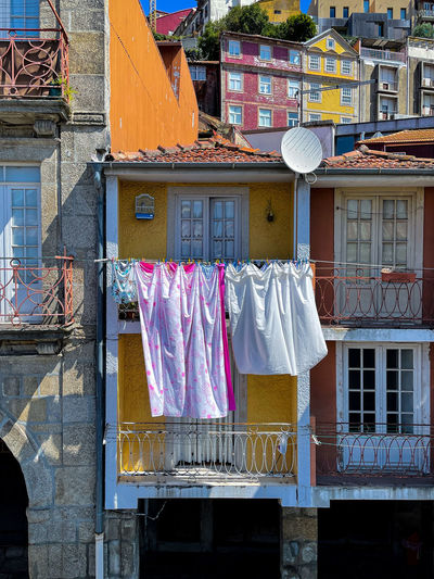 Clothes drying outside building