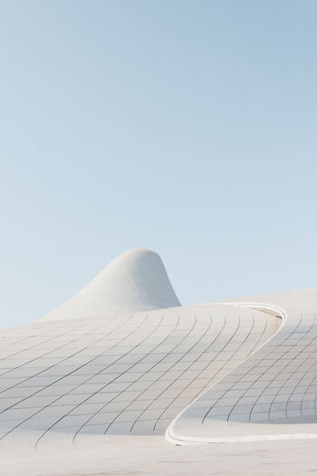Detail of the heydar aliyev center, a cultural centre designed by zaha hadid, in baku