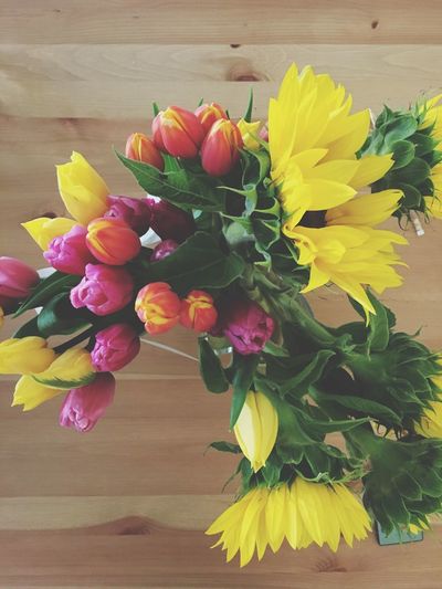 Close-up of flowers on table