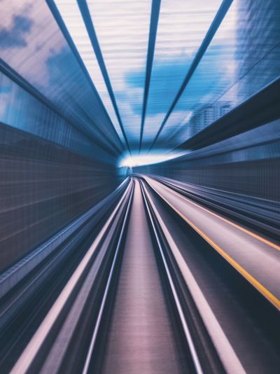 Blurred motion on tunnel