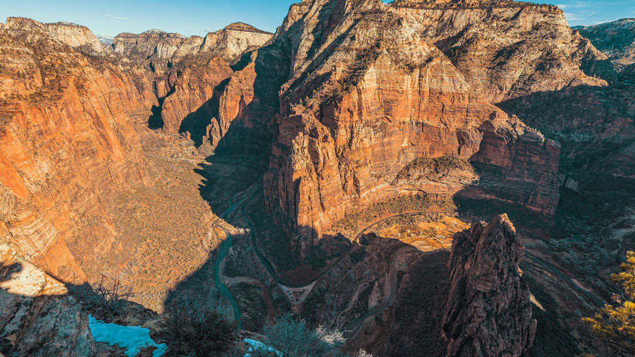 Scenic view of rocky mountains