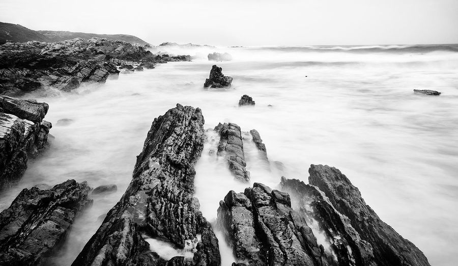 Rock formations in sea