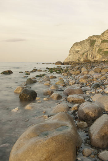 Rock formations on beach