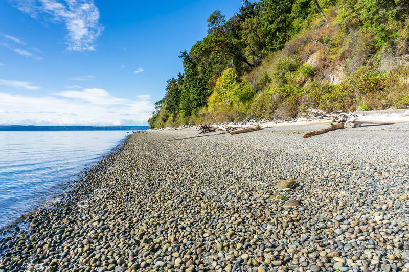 A view of the shoreline in normandy park, washington.