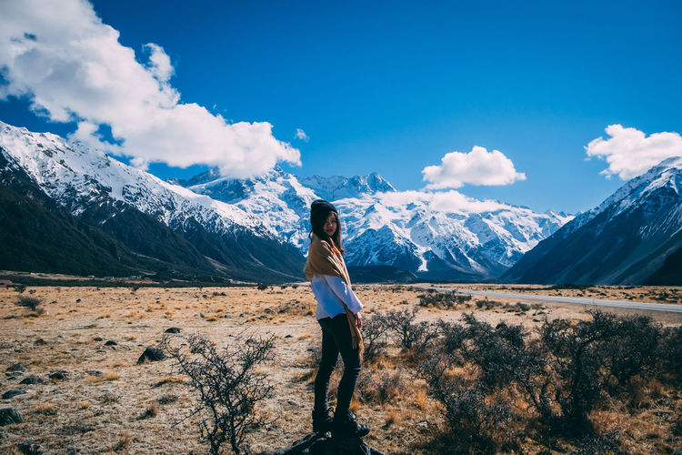 Travel vibe. group friend road trip. friendship. new zealand