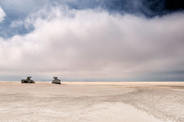 Army tank in the sand