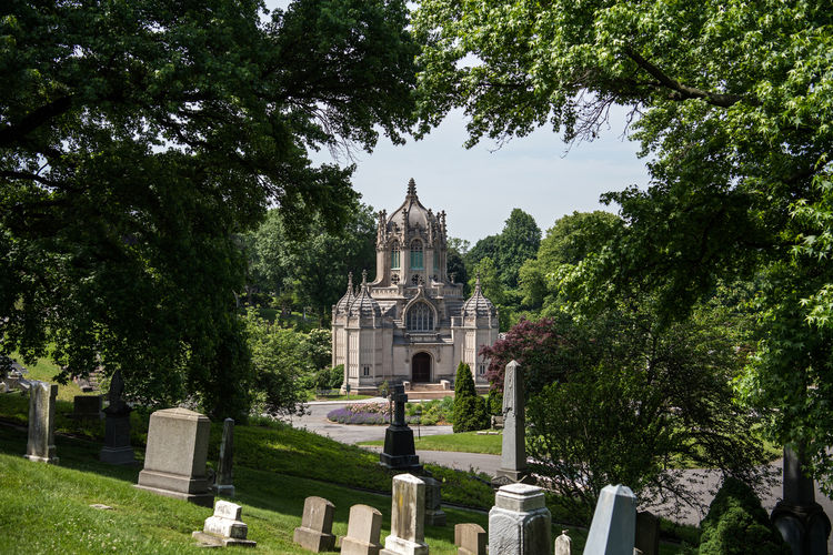 View of cemetery against sky