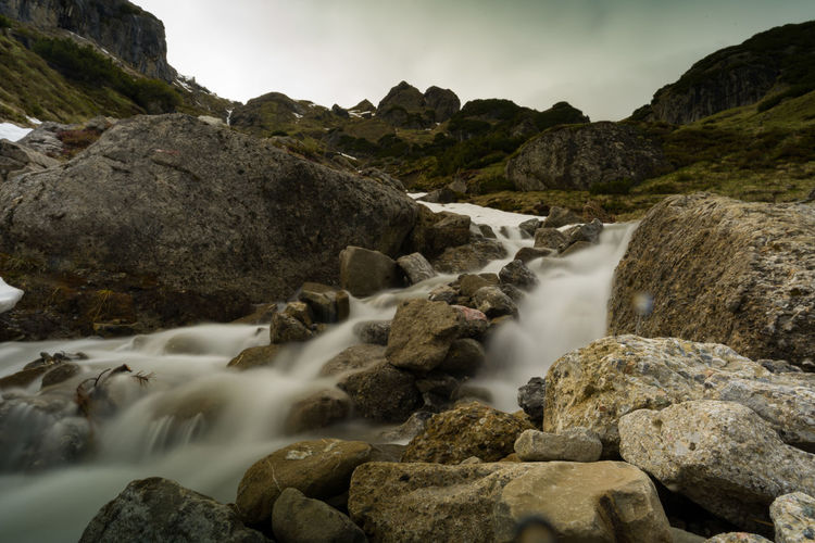 Flowing water in the alpes