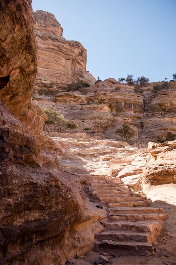 Stairway to heaven in the canyons of petra.