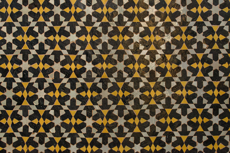 Stunning mosaic tiles from marrakech, morocco create a kaleidoscope of colors and patterns.