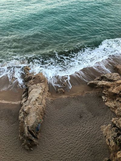 High angle view of beach