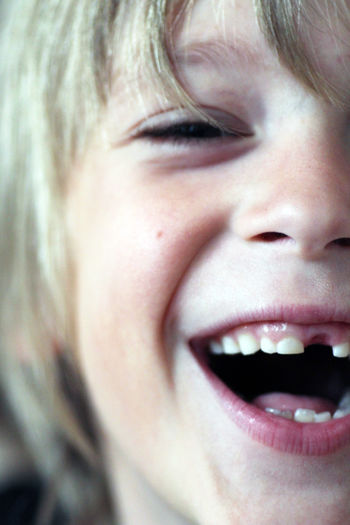 Close-up portrait of happy boy