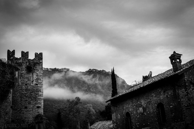 Old buildings against sky