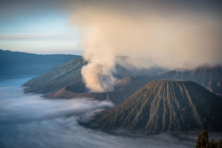 Aerial view of mount bromo