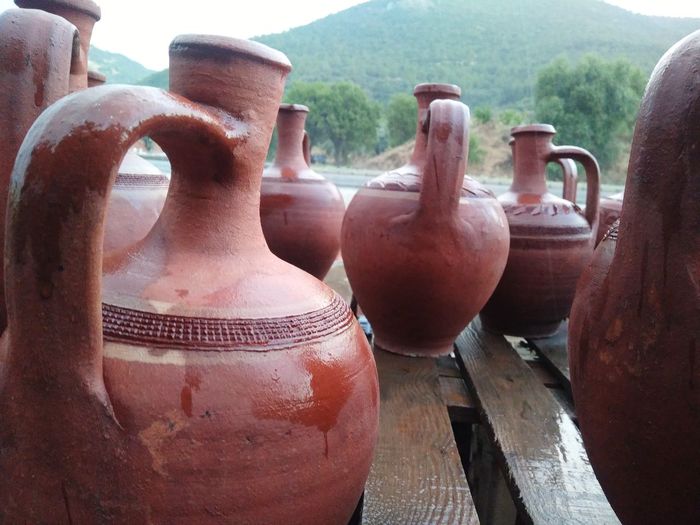 Close-up of pot on table
