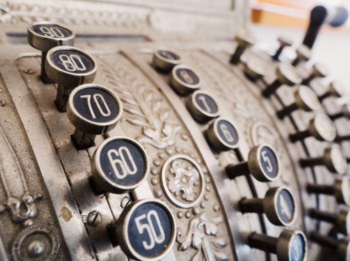 Close-up of retro styled machine