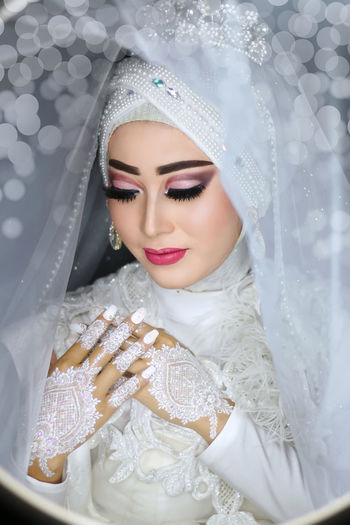 Close-up of beautiful bride
