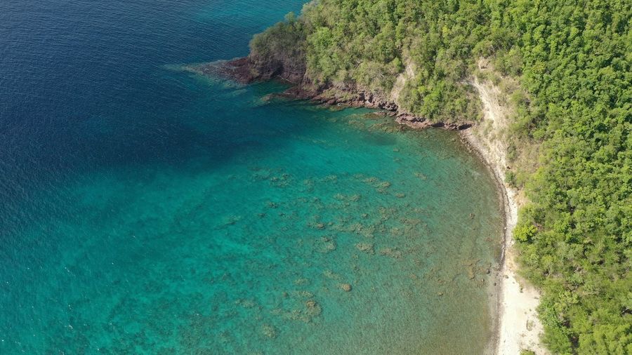 High angle view of sea shore