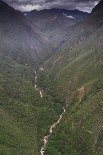 High angle view of valley