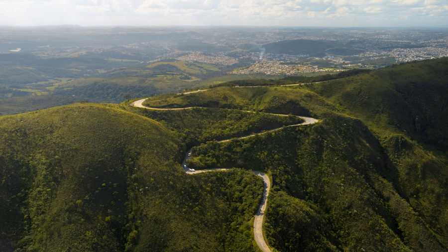 Aerial view of serra do rola moca, in brumadinho, minas gerais