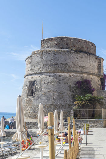  beautiful ancient tower on the beach of alassio
