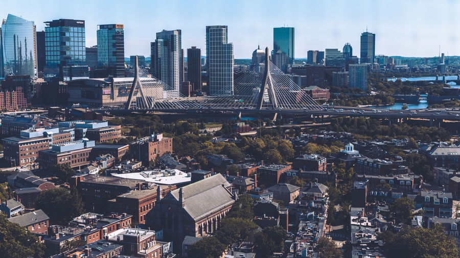 High angle view of cityscape