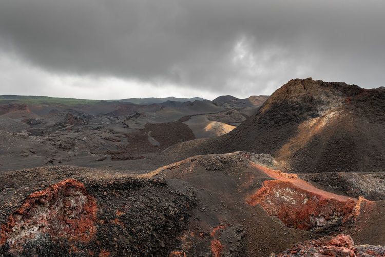 An epic vulcano landscape in the galápagos islands. here you can feel evolution with every step