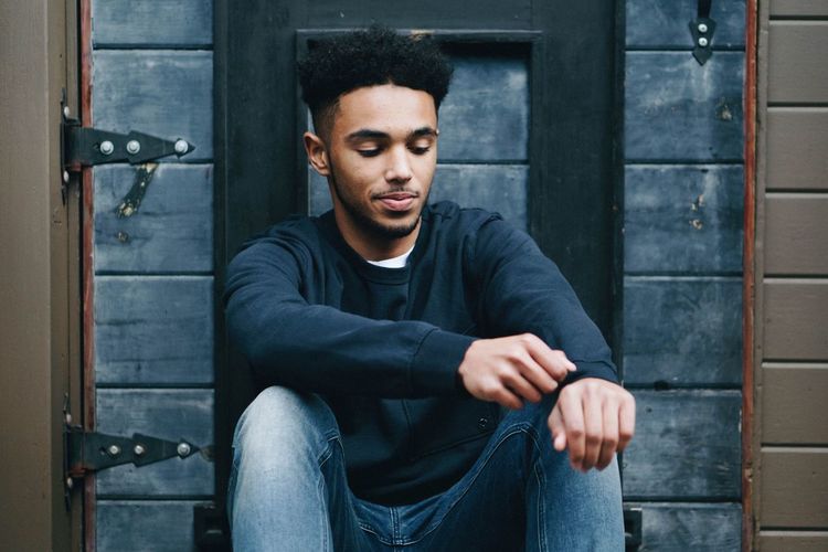 Adult Mid Adult Depression - Sadness One Man Only Only Men One Person Beard People Front View Adults Only Men Human Body Part Portrait Handsome Looking At Camera Young Adult Lifestyles Youth Culture Day Indoors Fresh On Market 2017