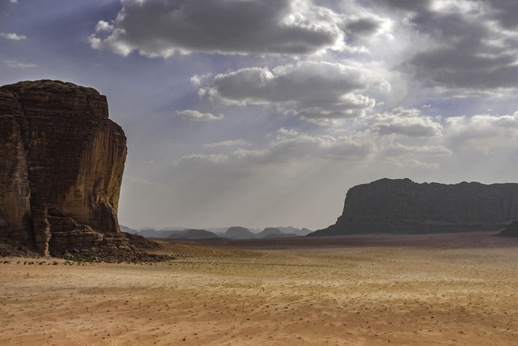 Scenic view of desert mountains landscape