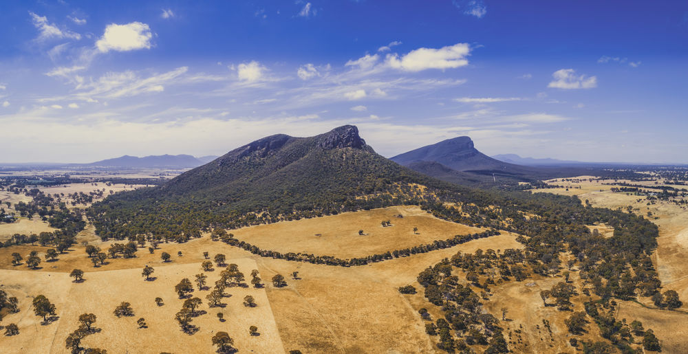 Mount abrupt in grampians national park - aerial panorama