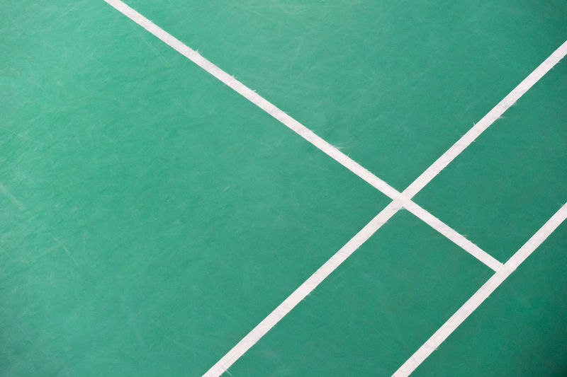 High angle view of tennis court