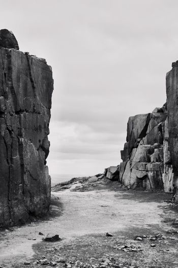 Rock formations against sky